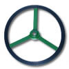 Image of John Deere antique tractor Flat Spoke Steering Wheel. Fits John Deere unstyled B, BR